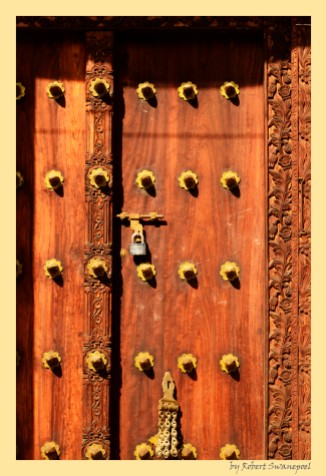 Typical ornate Door in Stone town Zanzibar